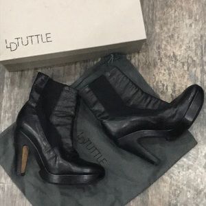 LD Tuttle The Pop Black Leather Platform Booties